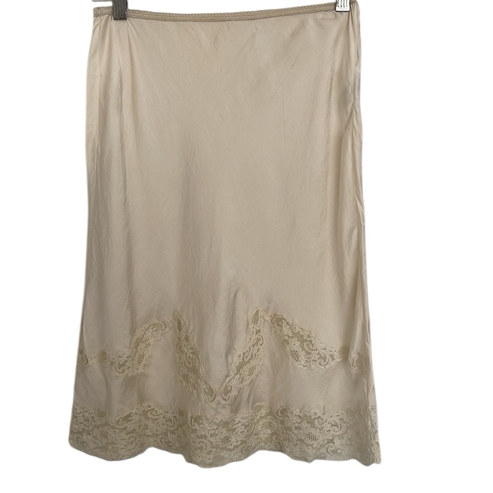 Vintage Fischer cream all silk with imported lace half slip